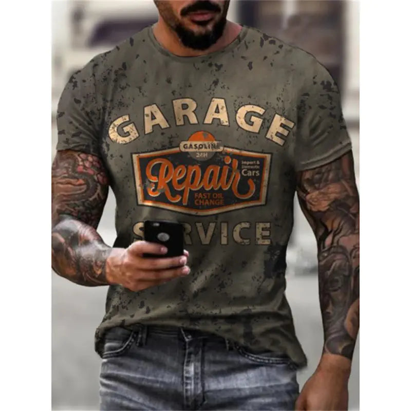 Camiseta retro de estilo urbano de verano para hombre