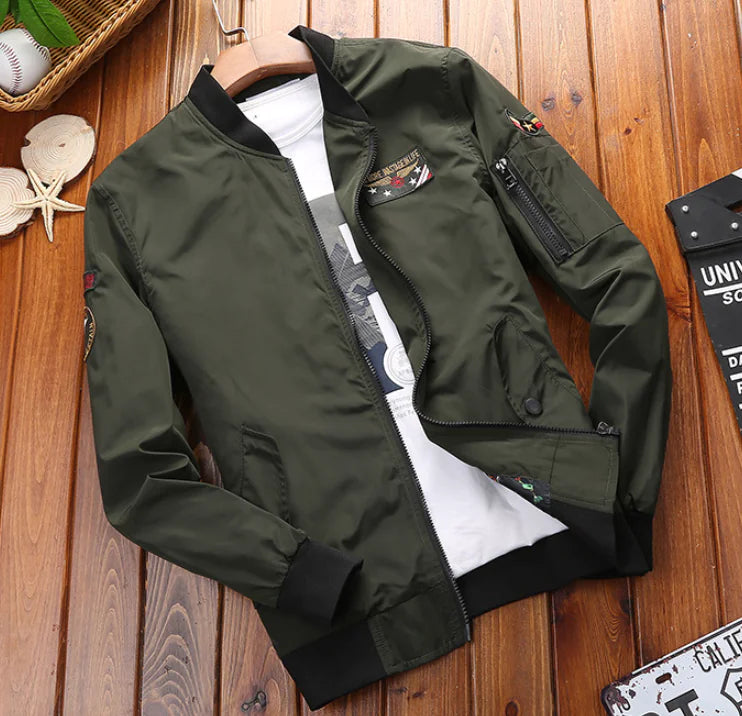 Men's Casual Autumn Jacket - Loose Fit Bomber Coat
