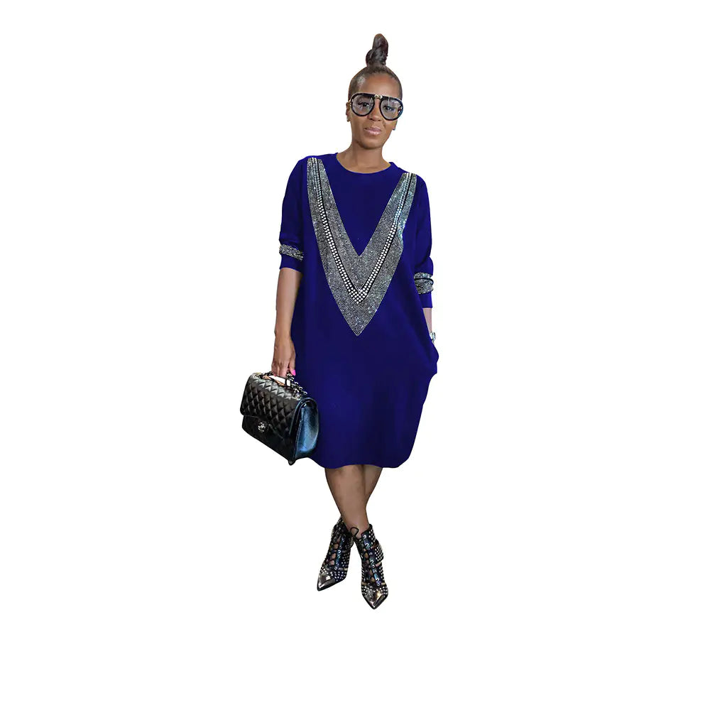 Vestido holgado informal de mujer para otoño/invierno