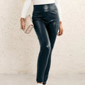 Pantalones de cuero de alta elasticidad y  ajustado para mujer