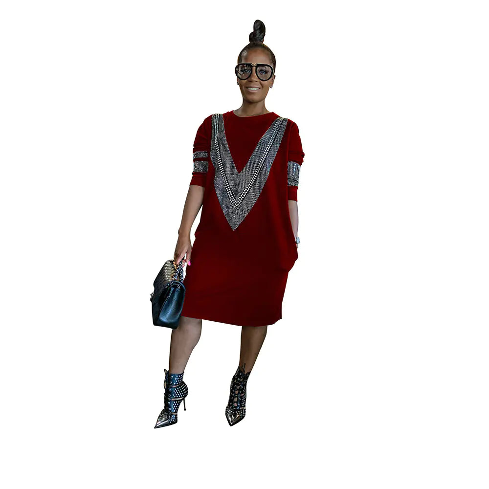 Vestido holgado informal de mujer para otoño/invierno