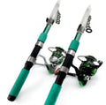 Kit de caña y carrete de pesca verde | Fibra de carbono (individual)
