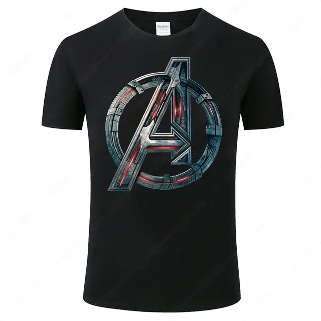 Camiseta de algodón con estampado de Avenger para hombre