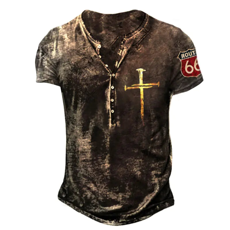 Camiseta de algodón estilo punk retro de moda callejera para hombre