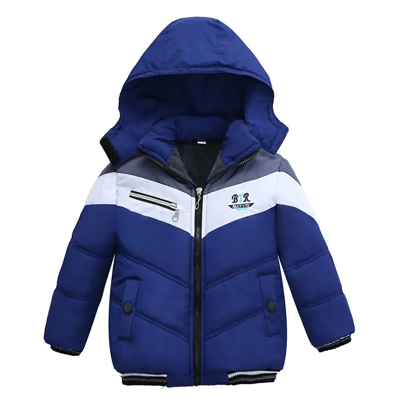 Chaqueta acolchada con capucha y manga larga para niño