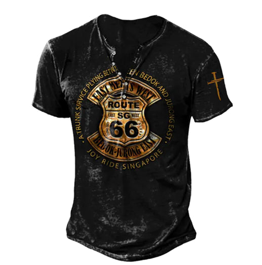 Camiseta de algodón estilo punk retro de moda callejera para hombre