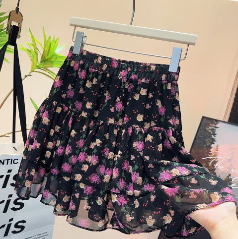 Shorts anchos con estampado floral y cintura elástica