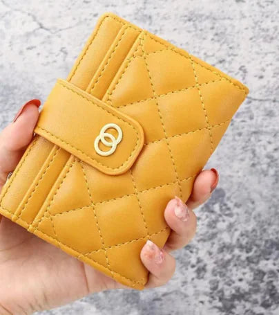 Cartera clásica de mujer con bordado y monedero