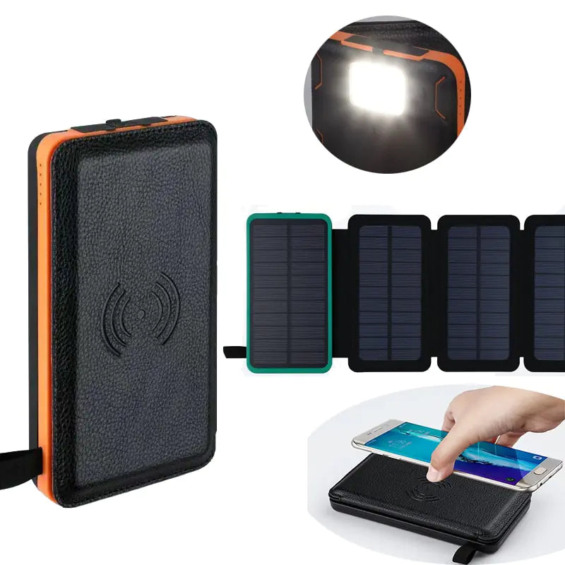 Banco de energía solar plegable de 4 paneles, 10000 mAh