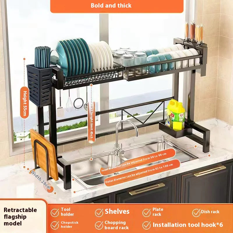 Escurreplatos de cocina ajustable