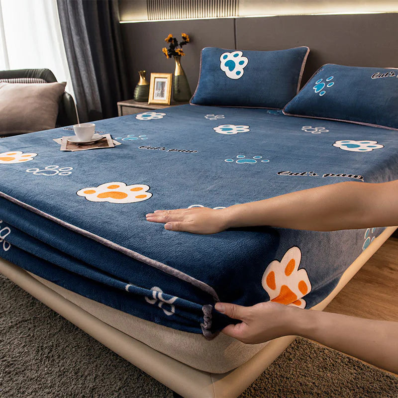 Funda de colchón de terciopelo coral