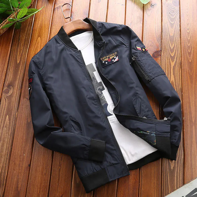 Men's Casual Autumn Jacket - Loose Fit Bomber Coat