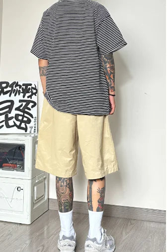 Pantalones anchos, holgados y recortados con cintura elástica