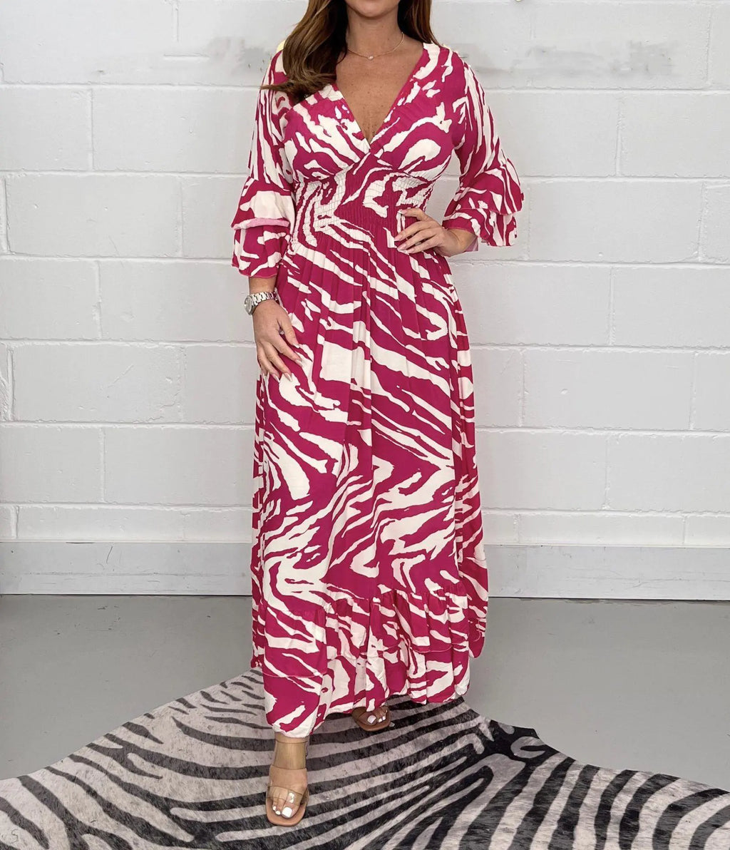 Vestido casual estampado para mujer otoño/invierno