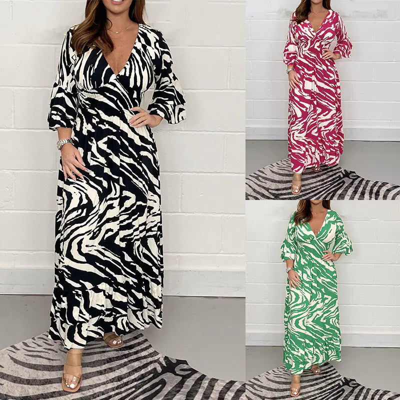 Vestido casual estampado para mujer otoño/invierno