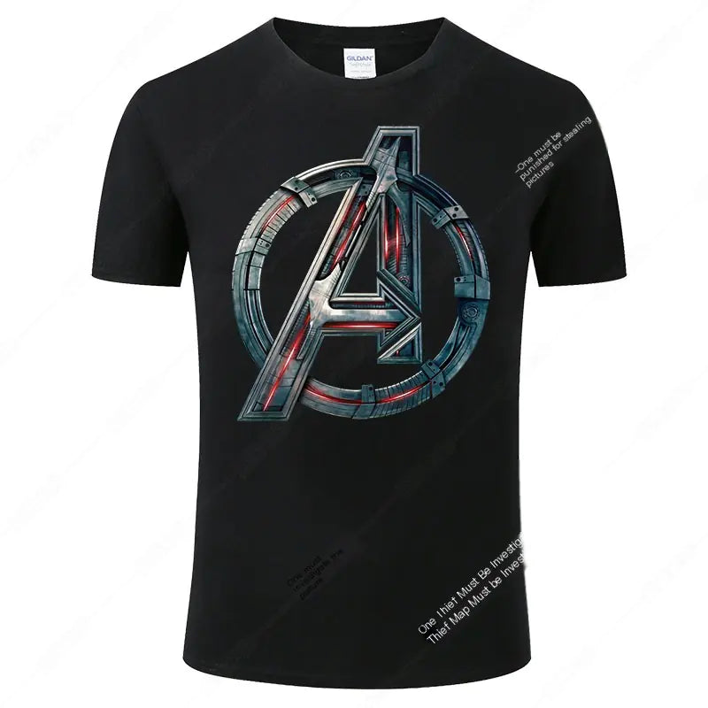 Camiseta de algodón con estampado de Avenger para hombre