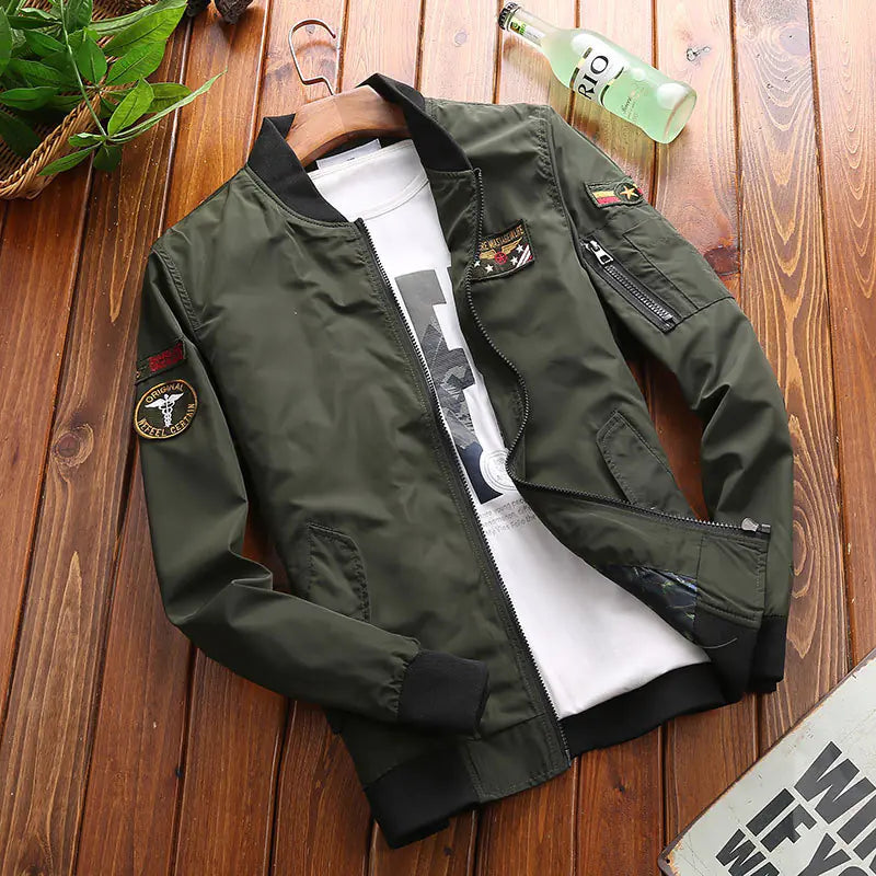 Men's Casual Autumn Jacket - Loose Fit Bomber Coat