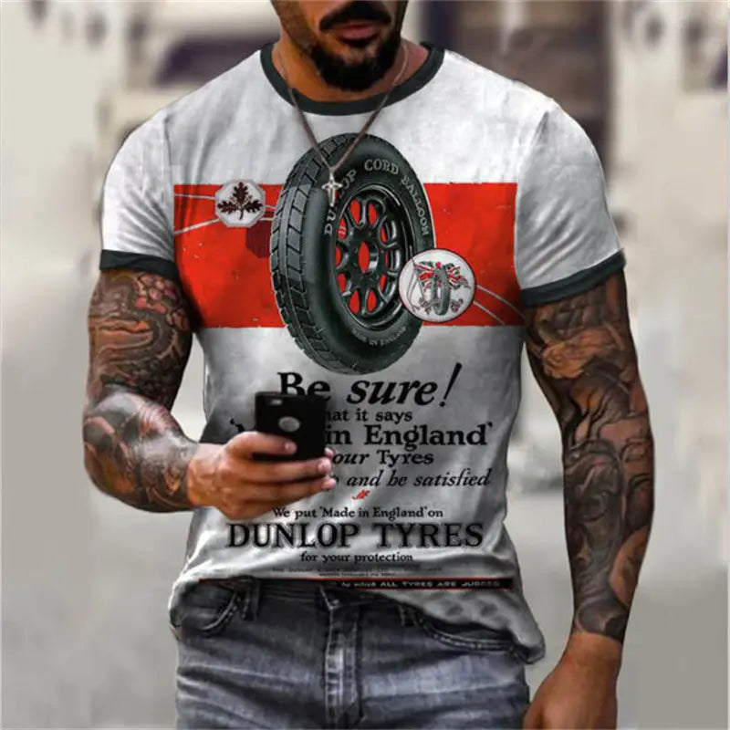 Camiseta retro de estilo urbano de verano para hombre