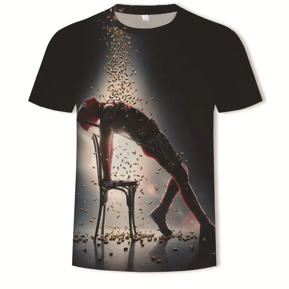 Camiseta estampada de moda urbana para hombre - Spandex elástico/poliéster