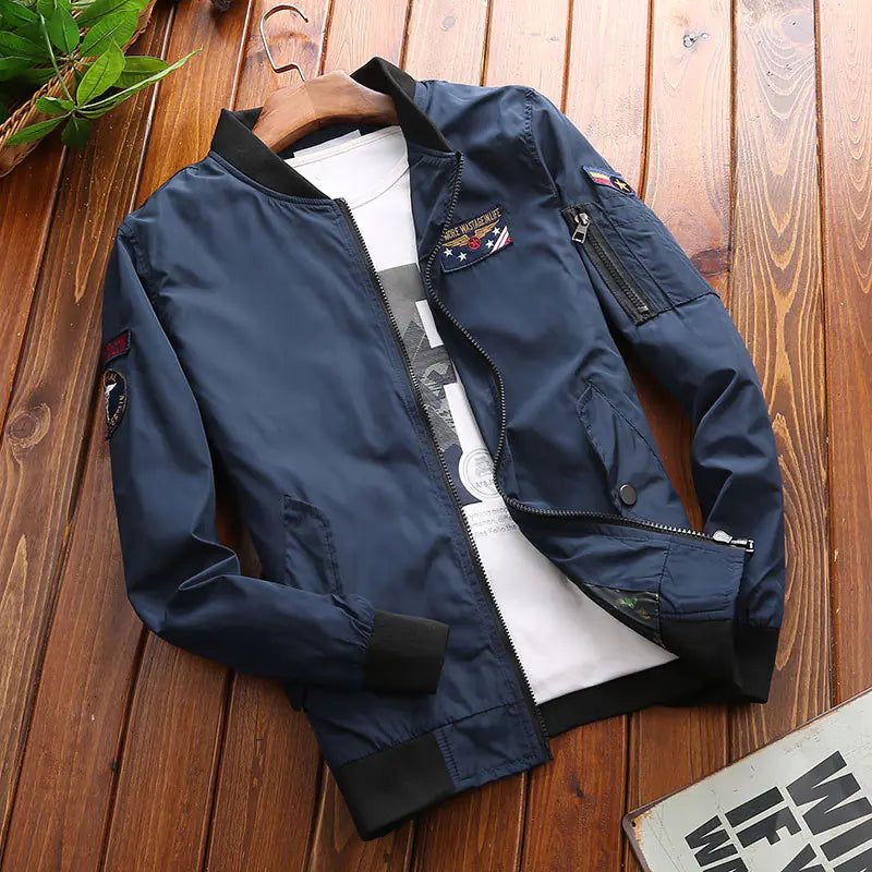 Men's Casual Autumn Jacket - Loose Fit Bomber Coat
