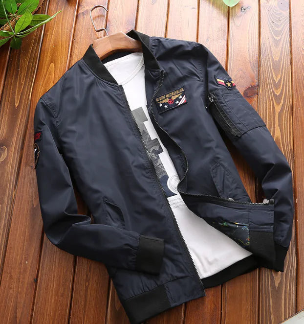 Men's Casual Autumn Jacket - Loose Fit Bomber Coat