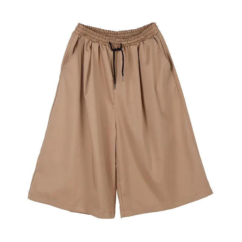 Pantalones anchos, holgados y recortados con cintura elástica