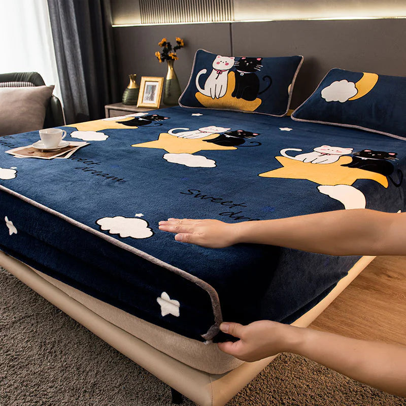 Funda de colchón de terciopelo coral