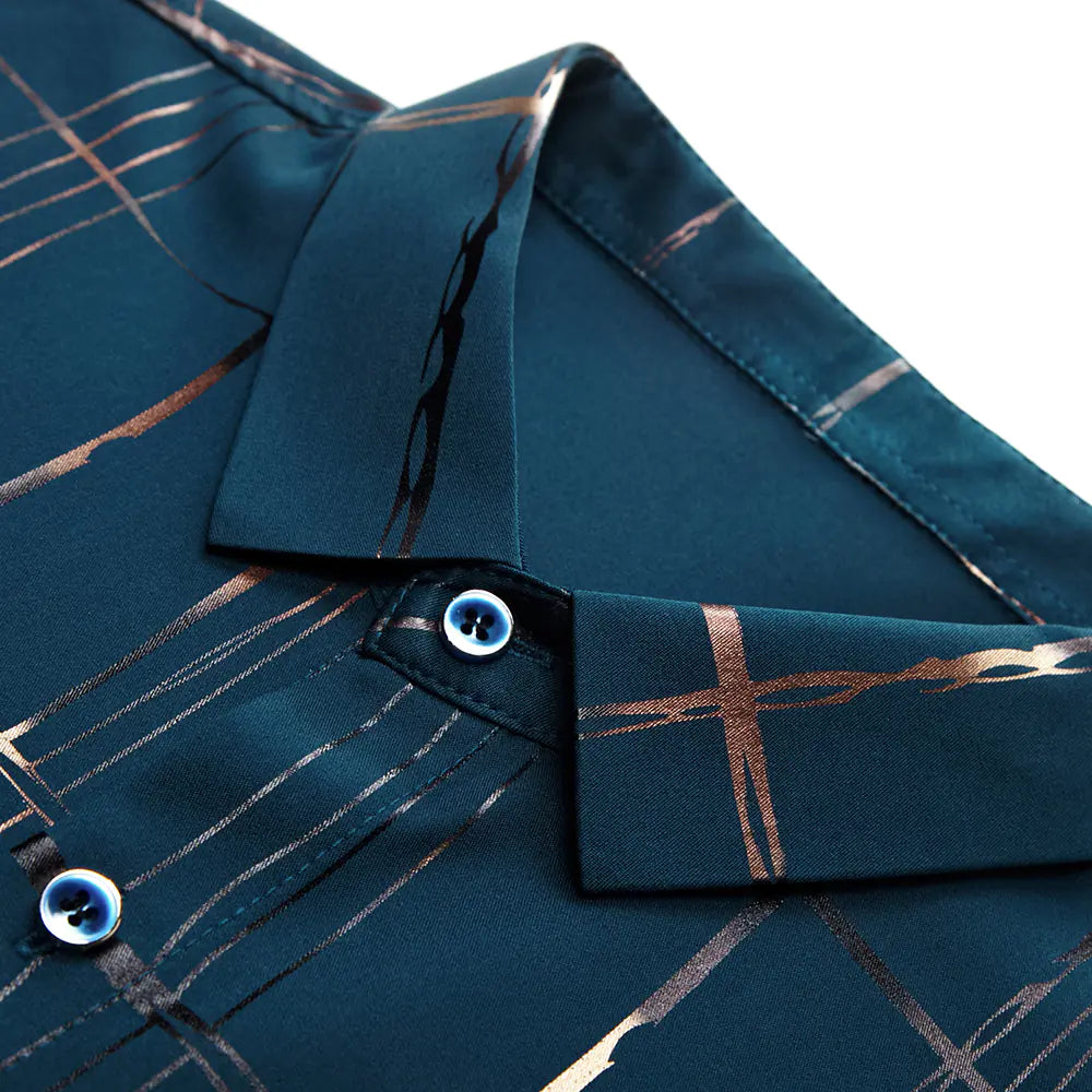 Camisa casual de moda para hombre en poliéster y elastano