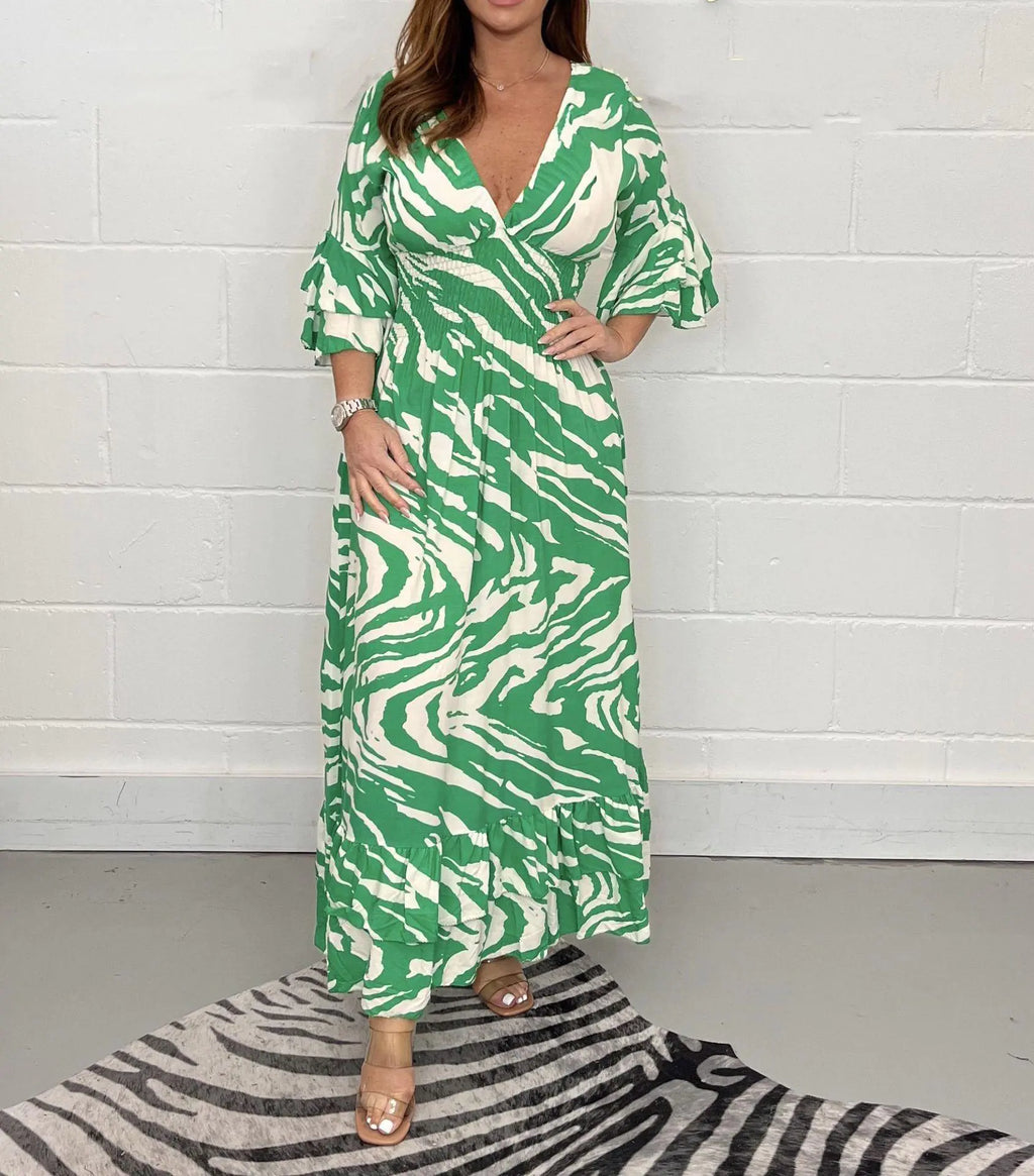 Vestido casual estampado para mujer otoño/invierno