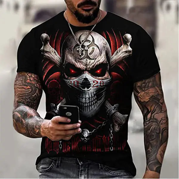 Camiseta informal para hombre con estampado de mitos en poliéster y elastano