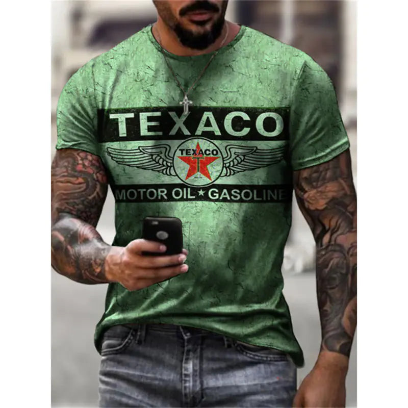 Camiseta retro de estilo urbano de verano para hombre