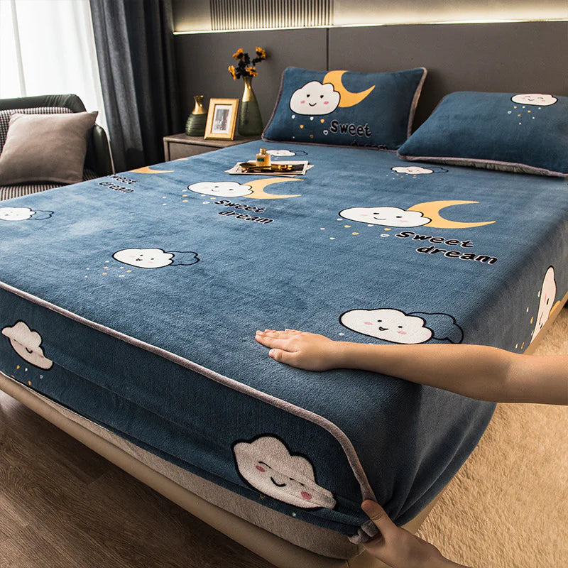 Funda de colchón de terciopelo coral