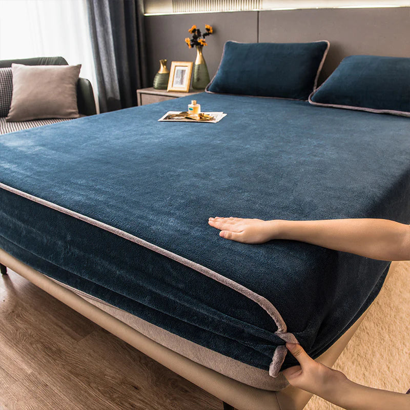 Funda de colchón de terciopelo coral