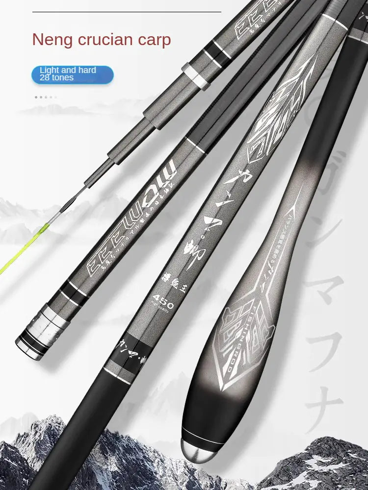 Caña de pescar telescópica ultraligera de carbono 28 Tune de 2,7 a 6,3 m