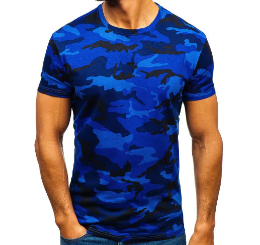 Camiseta de camuflaje para hombre en poliéster/spandex