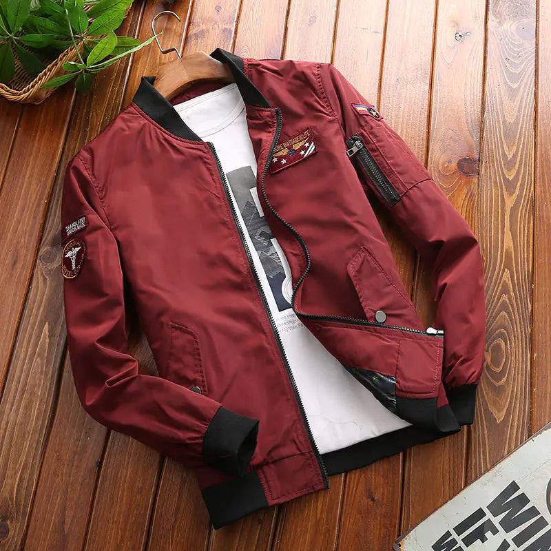 Men's Casual Autumn Jacket - Loose Fit Bomber Coat