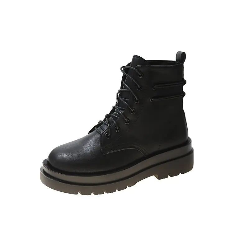 Botas Martin blancas para mujer - Estilo británico con tacón grueso