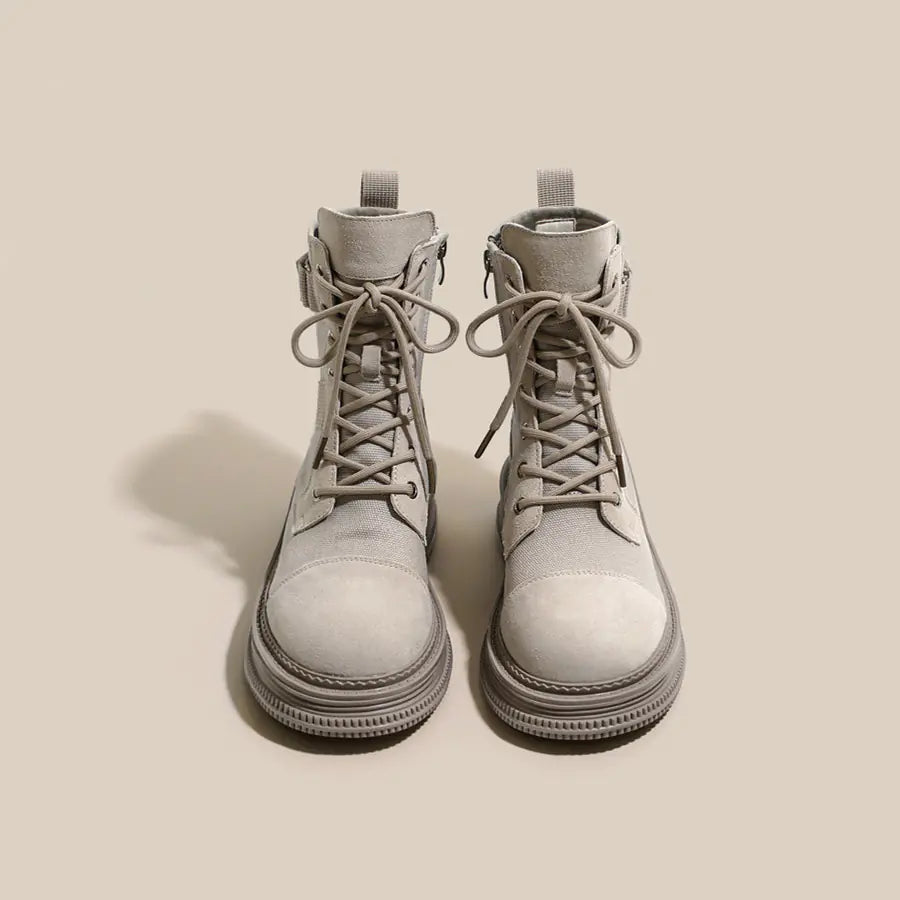 Botas Martin de suela gruesa estilo británico para mujer