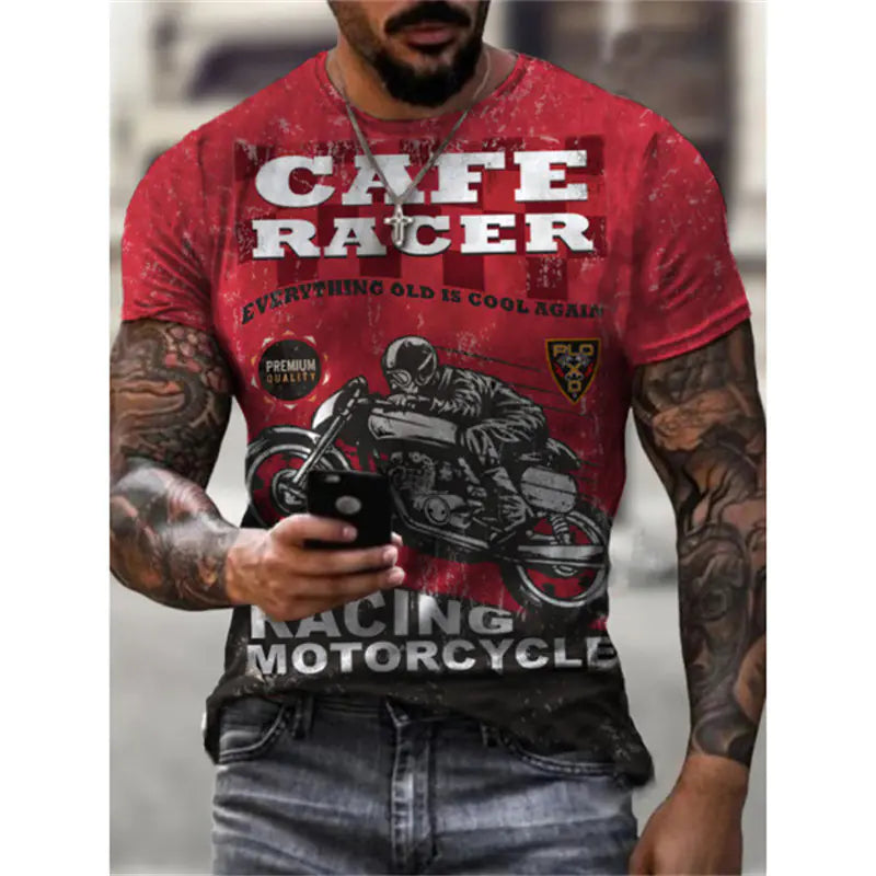 Camiseta retro de estilo urbano de verano para hombre