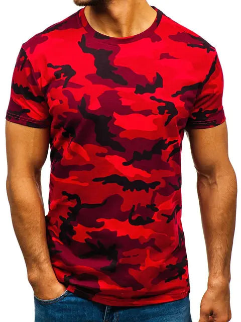 Camiseta de camuflaje para hombre en poliéster/spandex