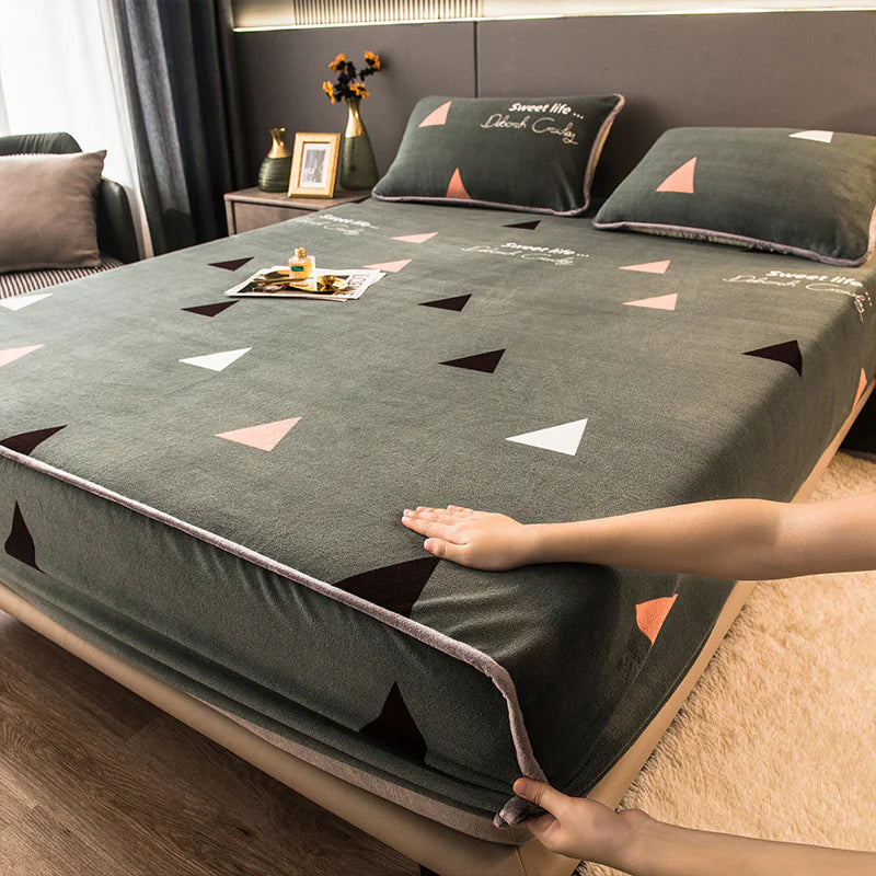 Funda de colchón de terciopelo coral