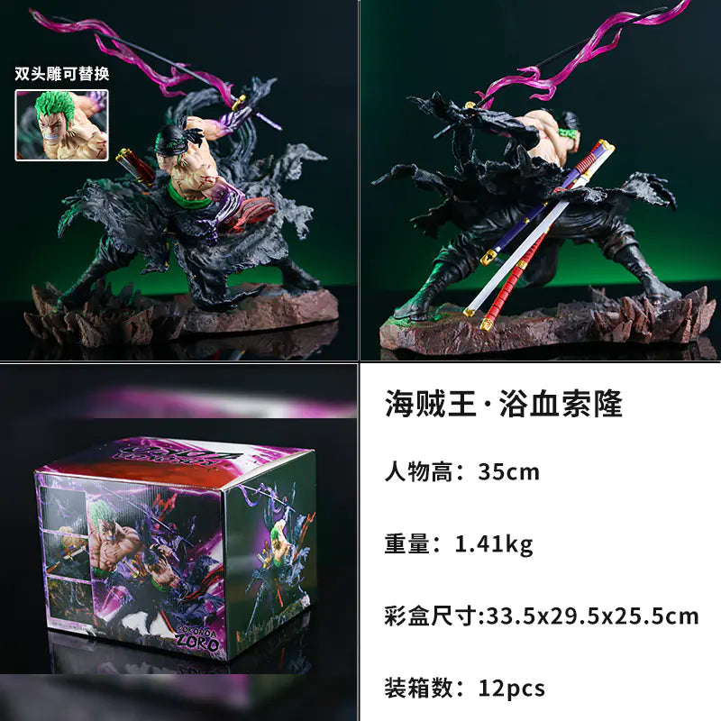 Figura de Zoro de dos cabezas de One Piece (directa de fábrica)