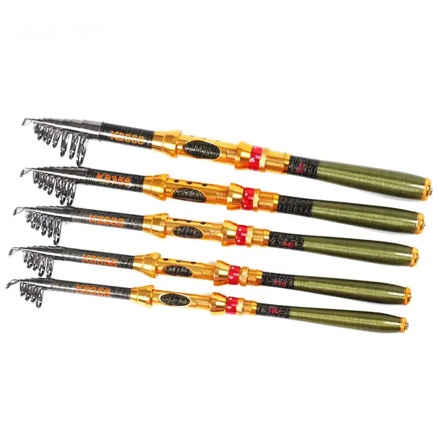 Caña de pescar telescópica de carbono