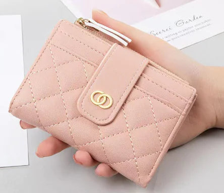 Cartera clásica de mujer con bordado y monedero